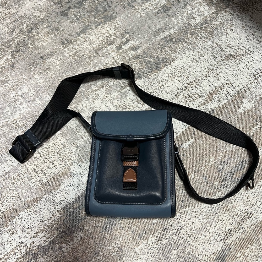 Coach Two-Tone Black and Blue Messenger Bag